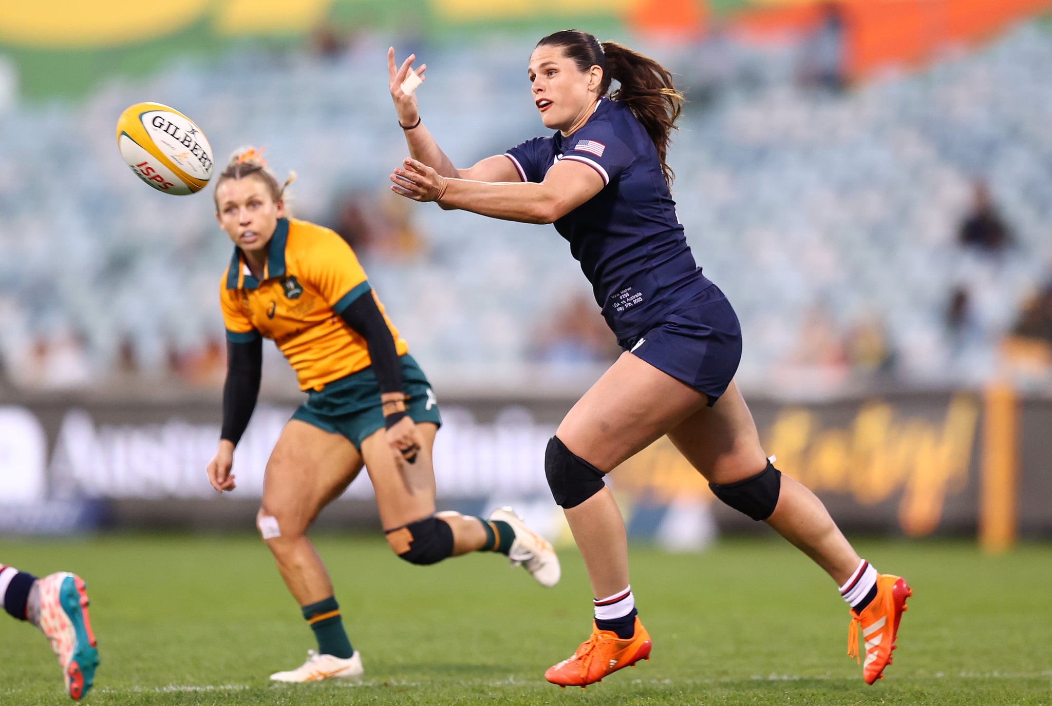 Ilona Maher of the USA passes during the Pacific Four Series International Match.