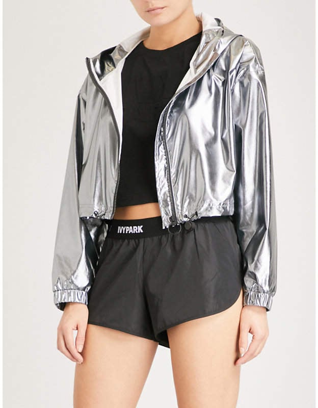 Ivy Park Cropped Metallic Shell Jacket