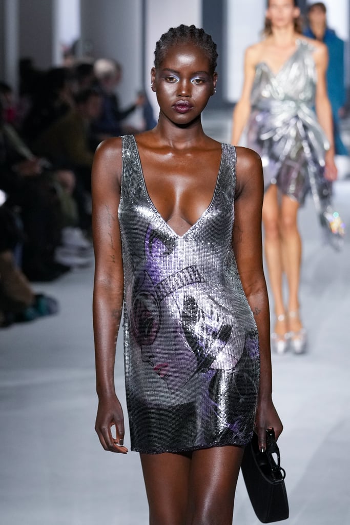 Lanvin's Chainmail Catwoman Dress on the Runway