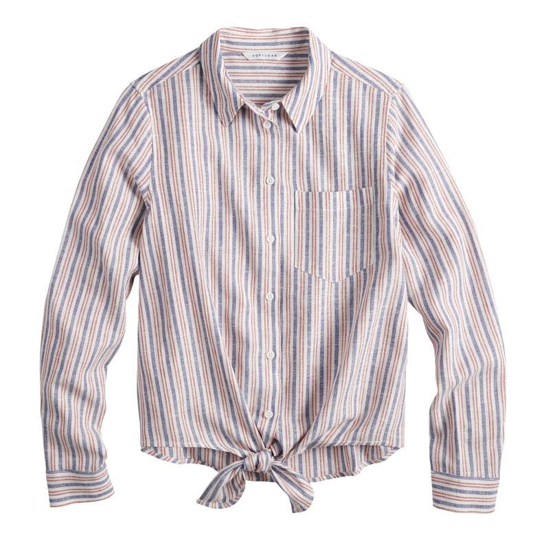 POPSUGAR Plus Size Tie-Front Button Up Shirt