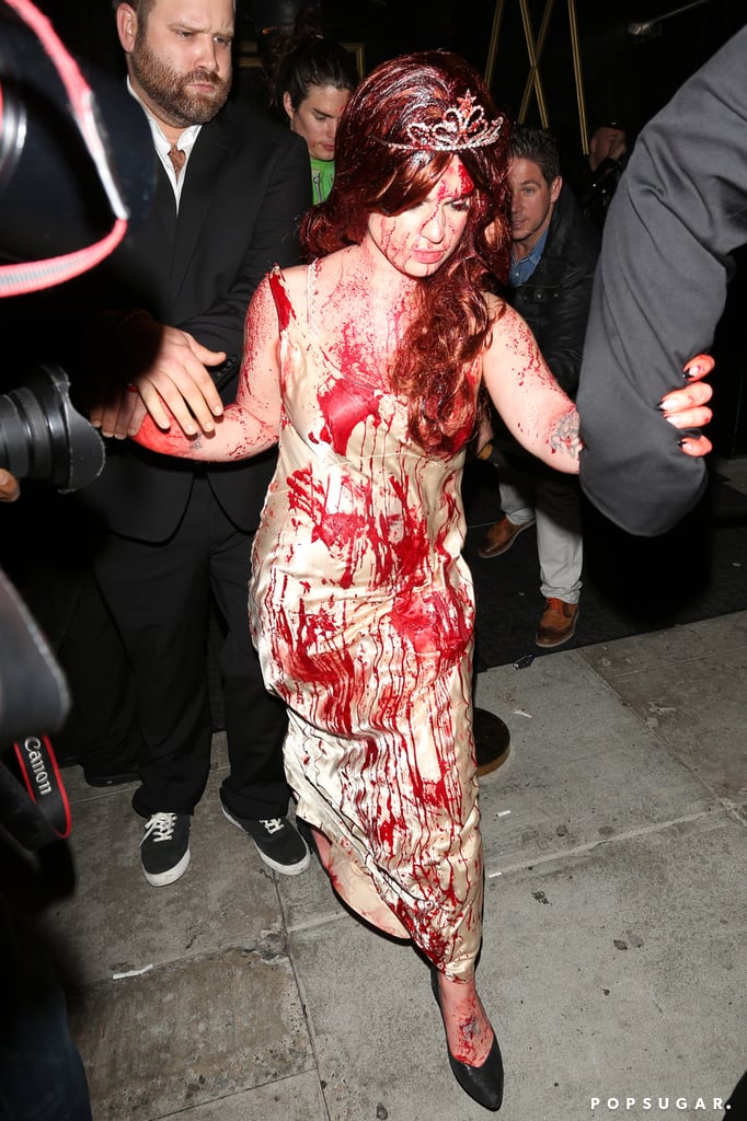 Kelly Osbourne went for a Carrie look for Halloween in LA.