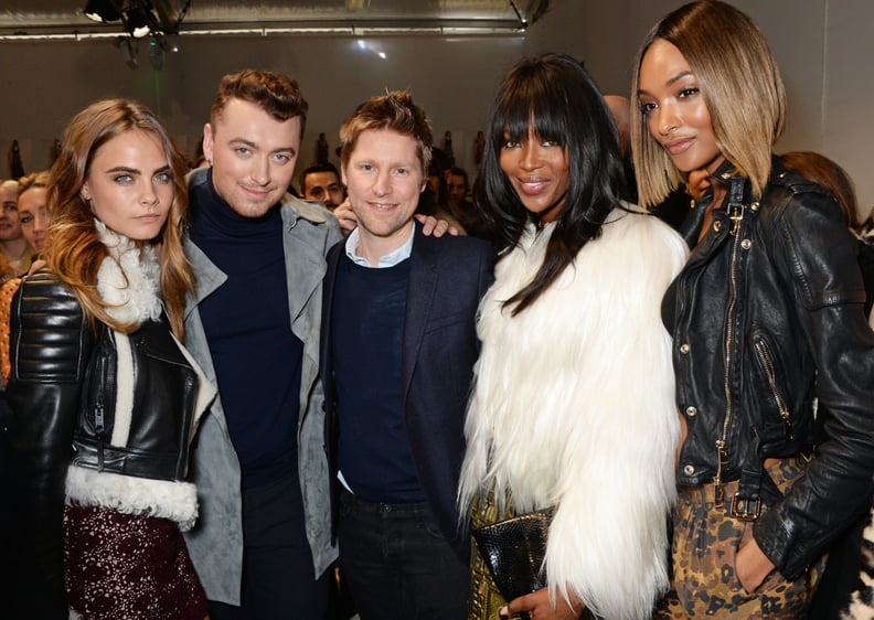 Cara Delevingne, Sam Smith, Christopher Bailey, Naomi Campbell, and Jourdan Dunn Backstage at Burberry