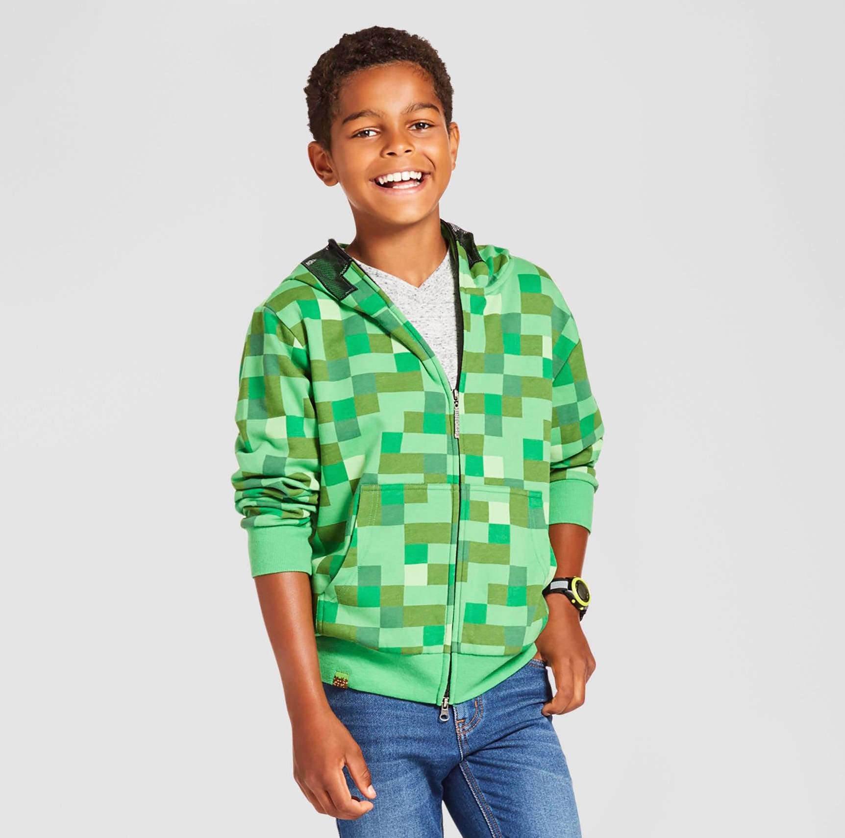 upassende For tidlig vest Minecraft Creeper Hooded Sweatshirt | 41 Minecraft Gifts For Your Little  Creeper | POPSUGAR Family Photo 31