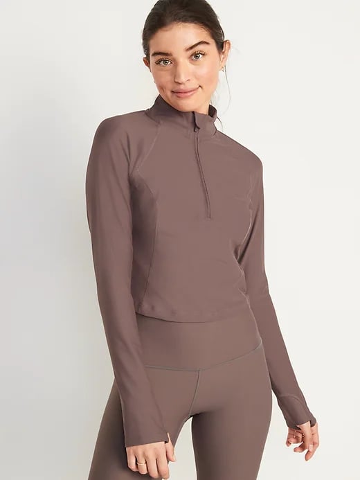 Old Navy PowerSoft Cropped Quarter-Zip Performance Top for Women