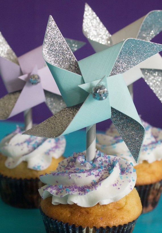 Mermaid Pinwheel Cupcake Toppers