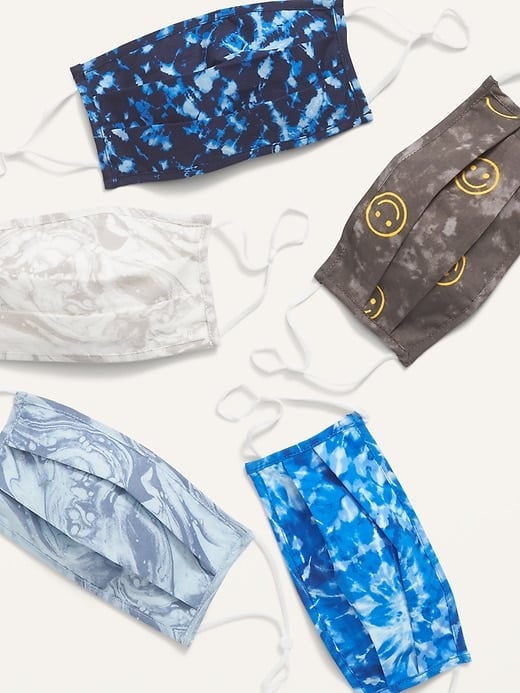 POPSUGAR x Old Navy Variety 5-Pack of Triple-Layer Cloth Pleated Face Masks for