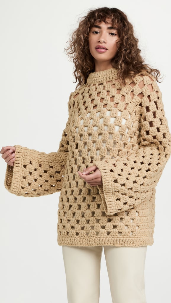 Rebecca Taylor Hand Crochet Alpaca Turtleneck