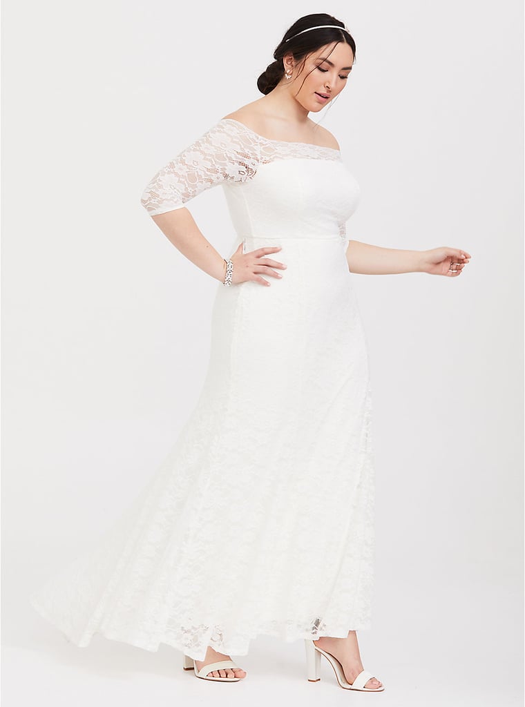 Torrid Ivory Lace Off Shoulder Formal Gown | Torrid Launches Bridal