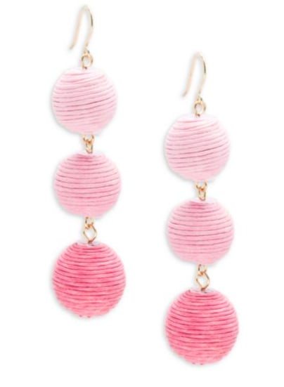 Gemma Simone Triple Drop Pom-Pom Earrings