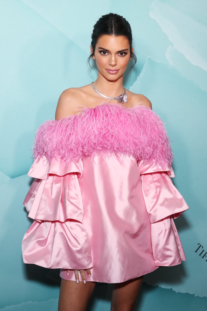 Kendall Jenner's Pink Feathered Dress in Sydney April 2019 POPSUGAR