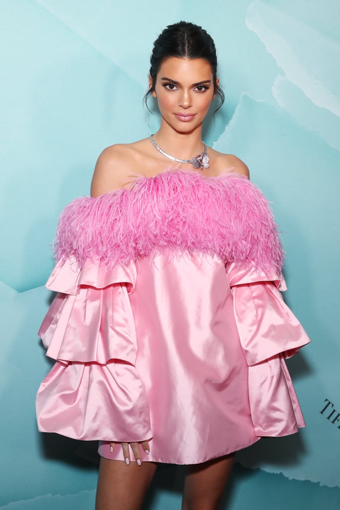 Kendall Jenner's Pink Feathered Dress in Sydney April 2019