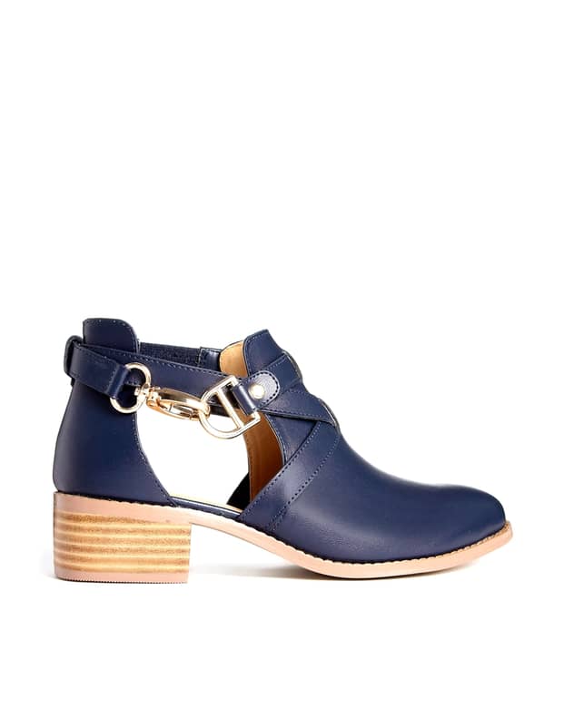ASOS APOLLE Leather Cut Out Ankle Boots