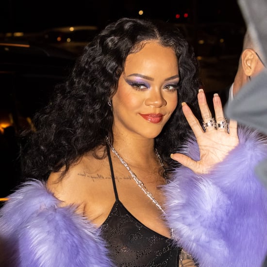 Rihanna's Sky-Blue Bra and Shorts Lingerie Set