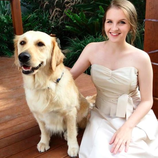 Girl And Her Dog Wear Matching Dresses For Prom