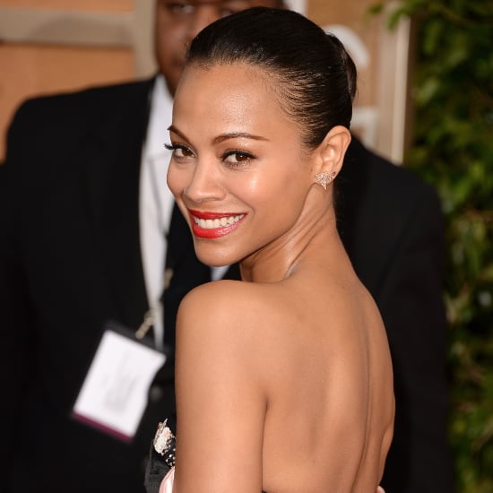 Zoe Saldana Hair and Makeup at Golden Globes 2014