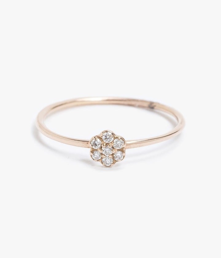 Small Rosette Ring White Diamond ($569)
