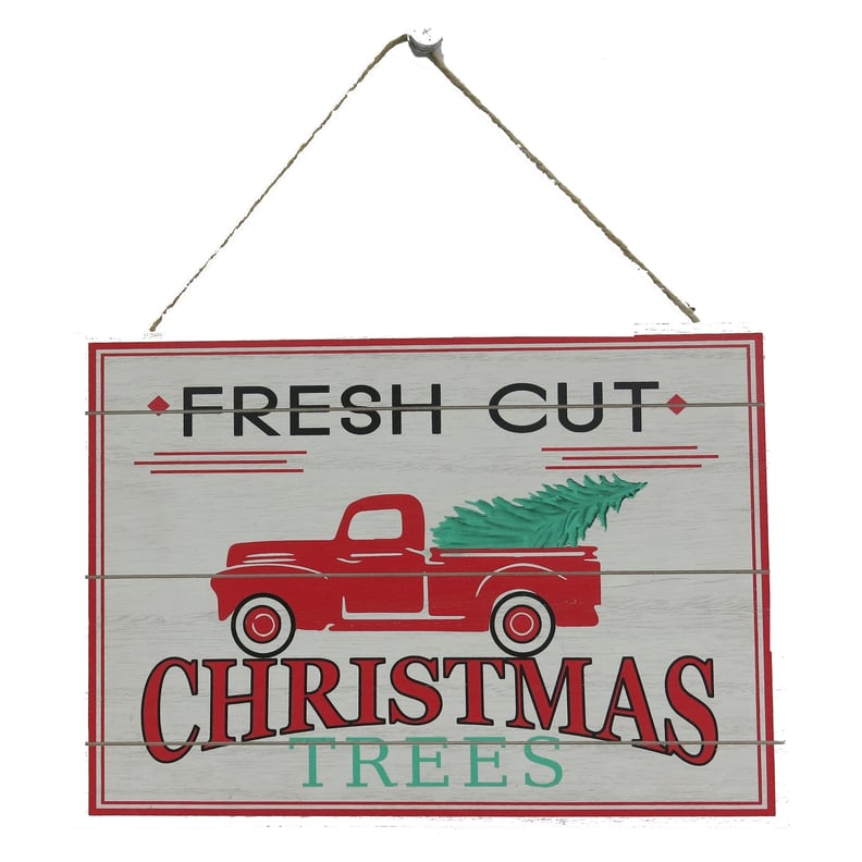 Fresh Cut Trees Wood Hanging Sign