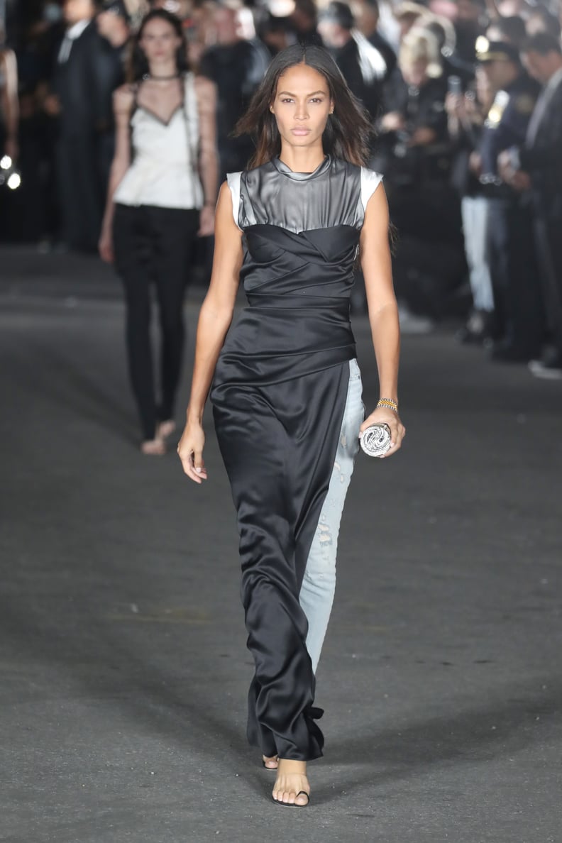 A Staple on the Alexander Wang Runway, Joan Wore a Black and White Gown Over Jeans