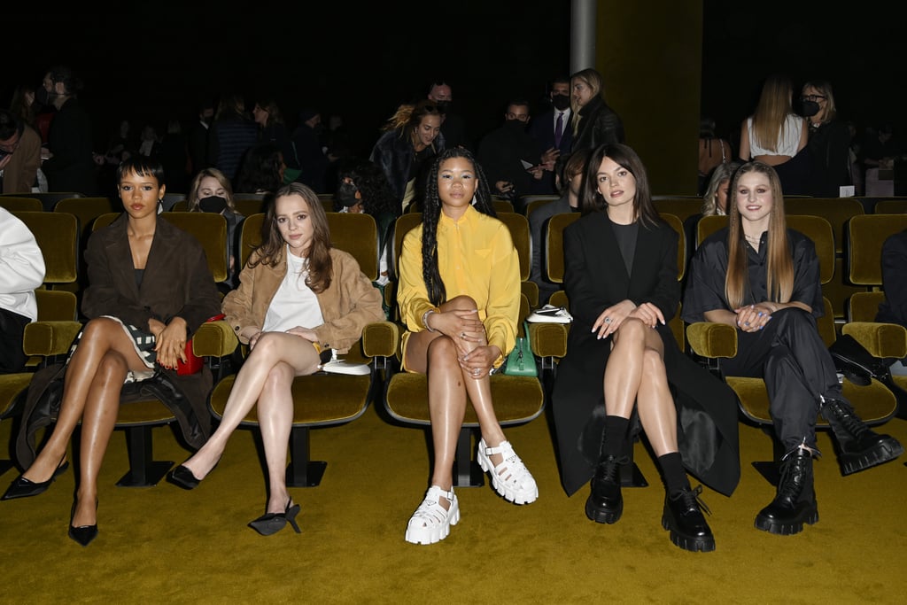 Taylor Russell, Shira Haas, Storm Reid, Emma Mackey, and Julia Marino Sit Front Row at Prada