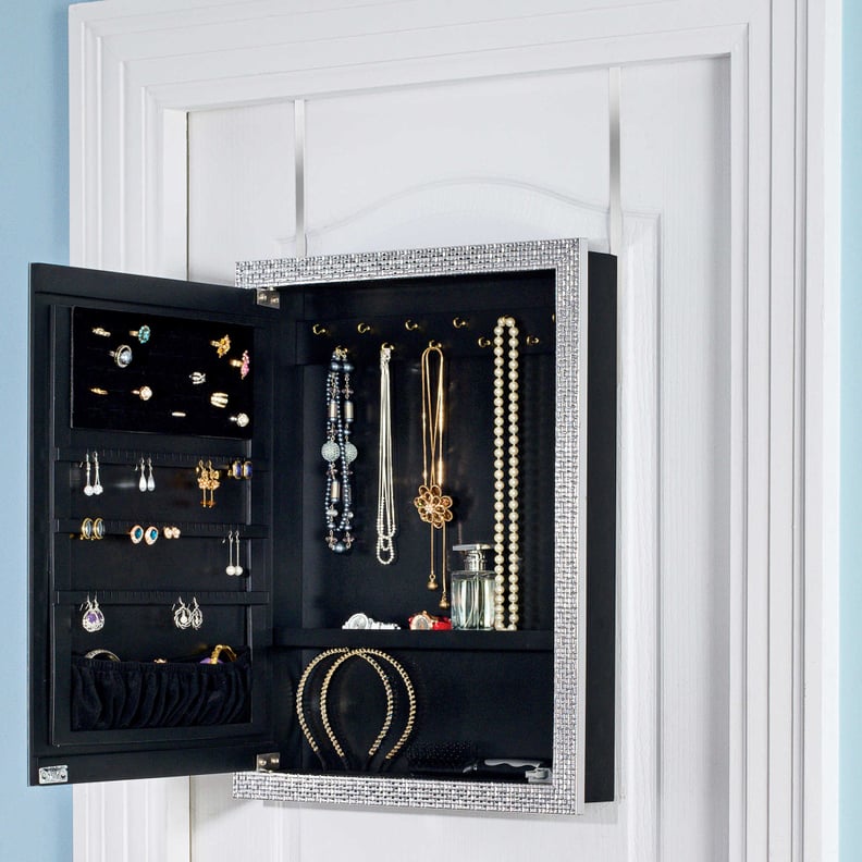 Door Solutions Over-the-Door Mirror Jewelry Organizer