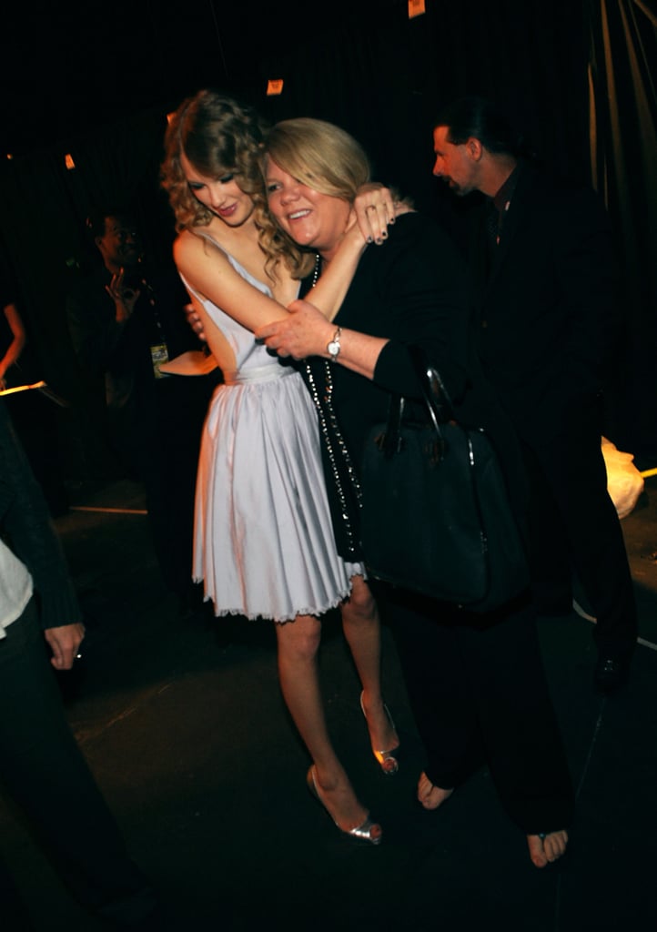 Taylor pulled her mom in for a hug as they hung out backstage at Brooks & Dunn's The Last Rodeo Show in April 2010.