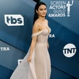 Camila Mendes's Blush Beaded Dress Has a Hidden Cape — Did You See?