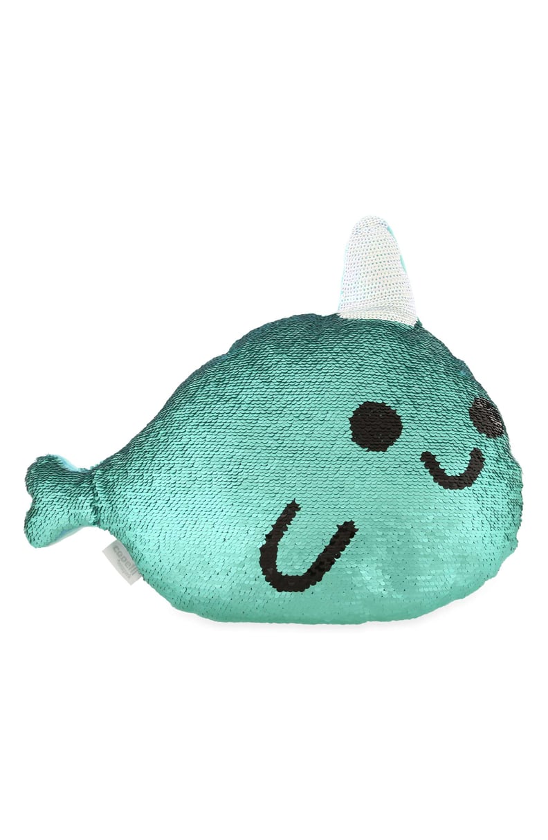 Capelli New York Reversible Sequin Narwhal Pillow