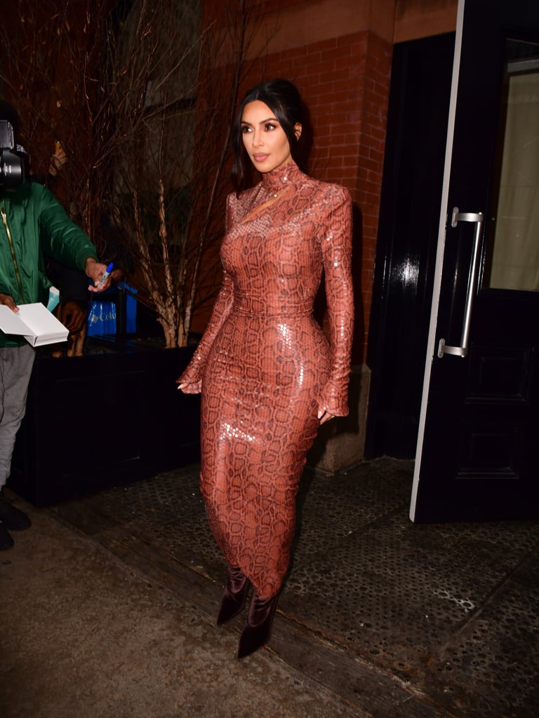 Kim Kardashian Snakeskin Dress by Mugler 2019