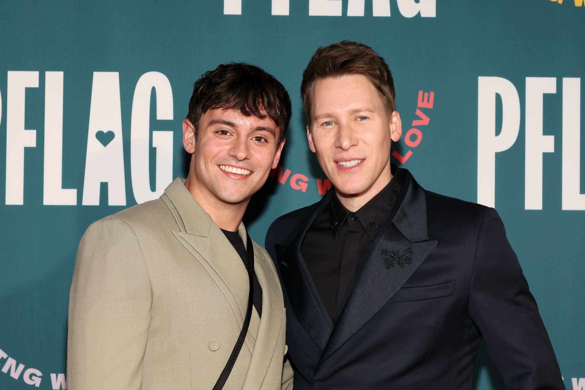 NEW YORK, NEW YORK - MARCH 03: Tom Daley and Dustin Lance Black attend PFLAG National 50th Anniversary Gala at Marriott Marquis on March 03, 2023 in New York City. (Photo by Dia Dipasupil/Getty Images for PFLAG)