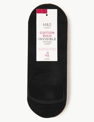 M&S 4-Pack Cotton Rich Trainer Socks