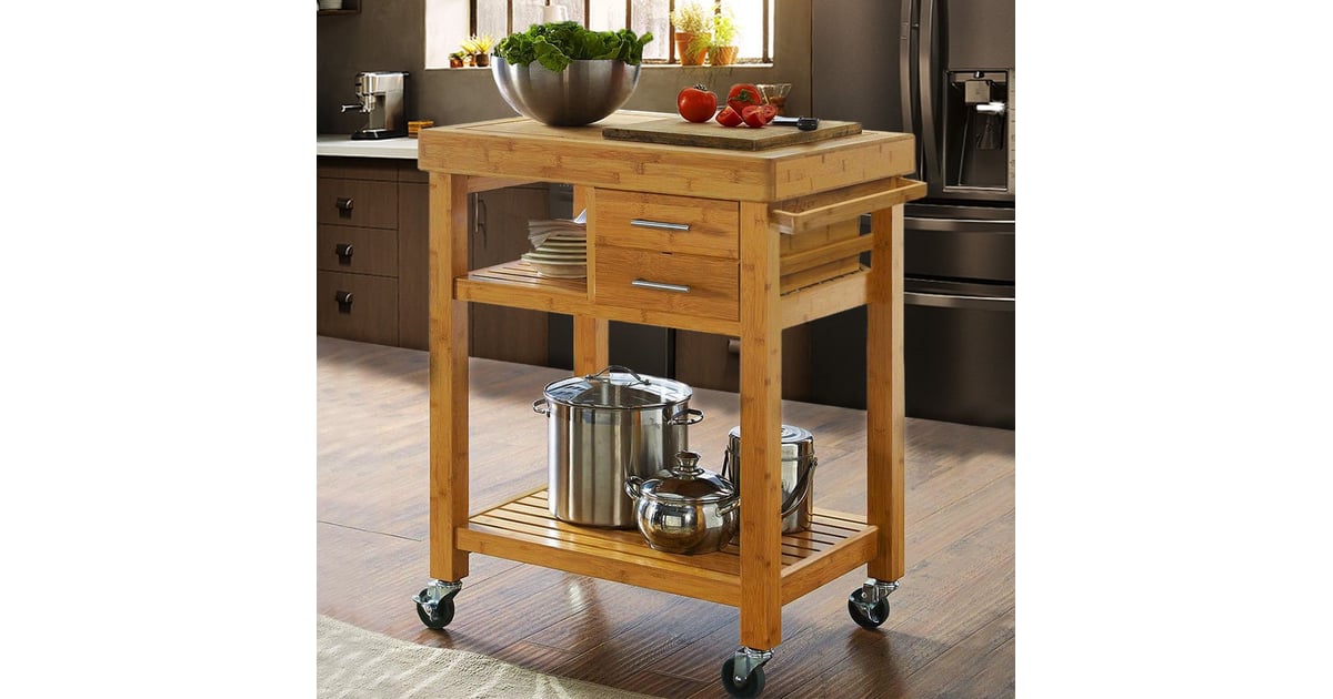 Clevr Rolling Bamboo Wood Kitchen Island Cart Trolley The Best