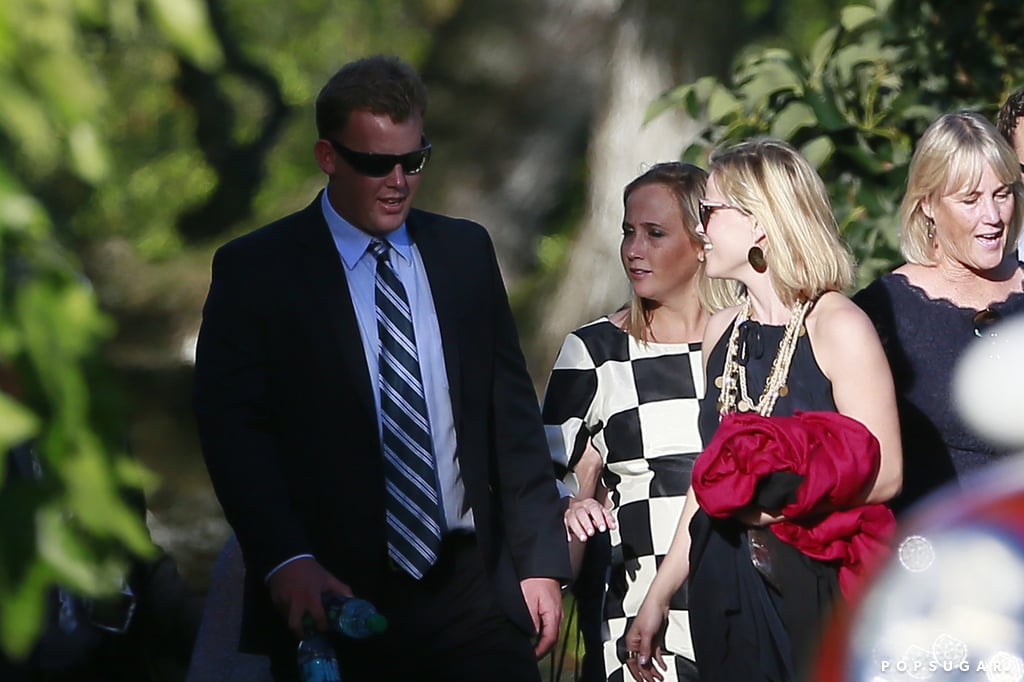 Reese wore a black dress to the nuptials.