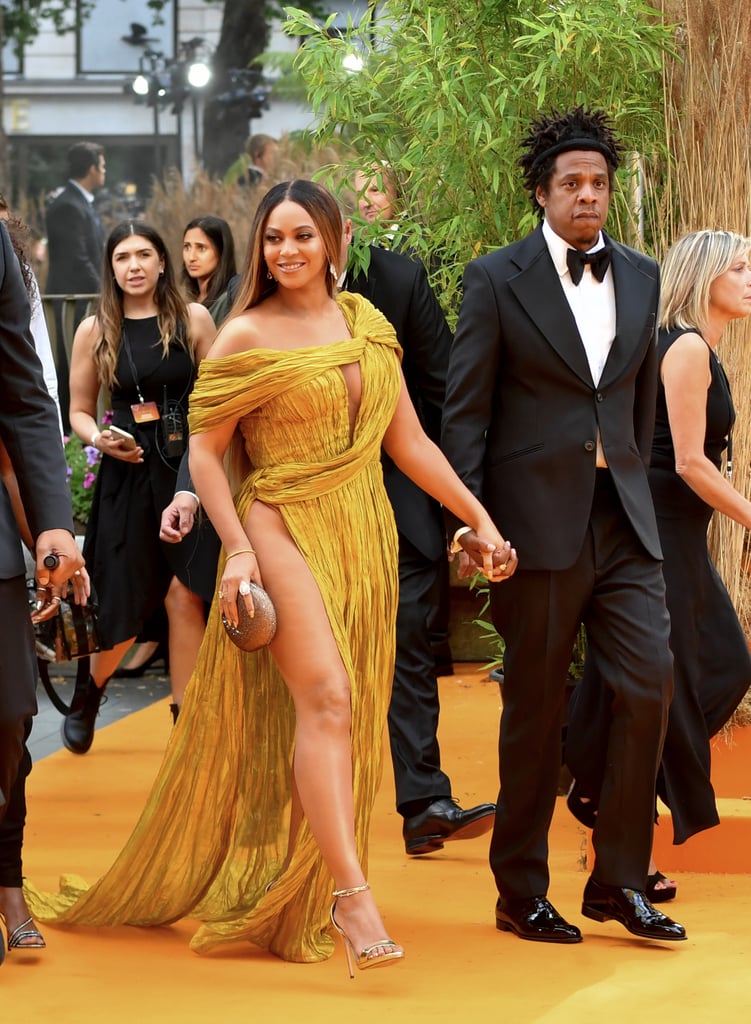 Pictured: Beyoncé and JAY-Z at The Lion King premiere in London.