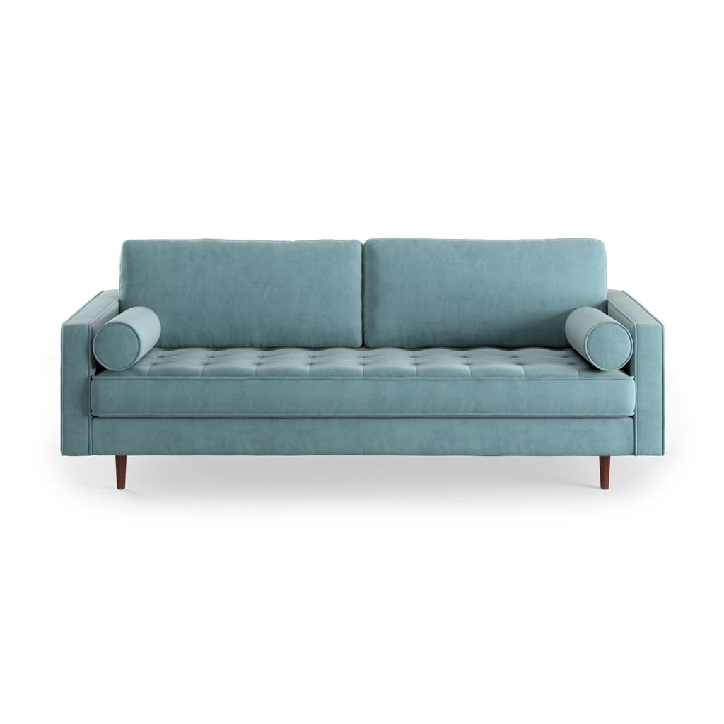 Ravi Velvet 84" Square Arm Sofa