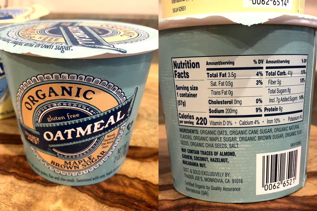 Trader Joe's Organic Maple and Brown Sugar Oatmeal Cup Nutritional Information