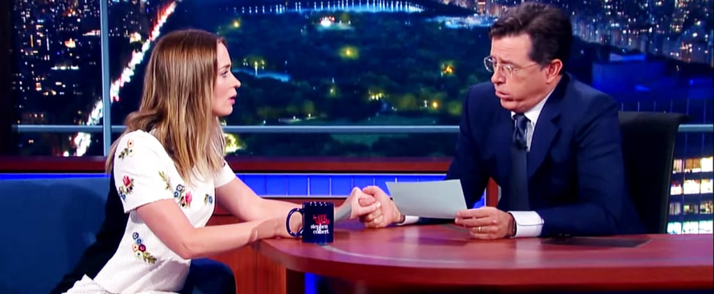 Emily Blunt and Stephen Colbert's Fake Vomit-Off