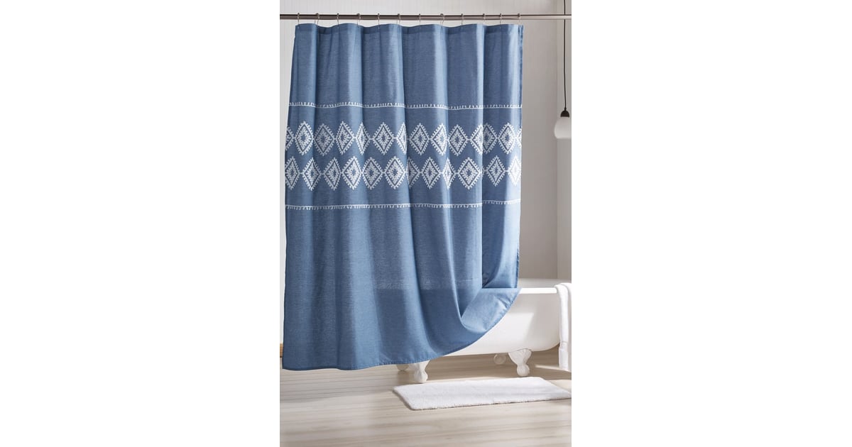 Peri Home Geo Embroidered Chambray Shower Curtain Wait These 34