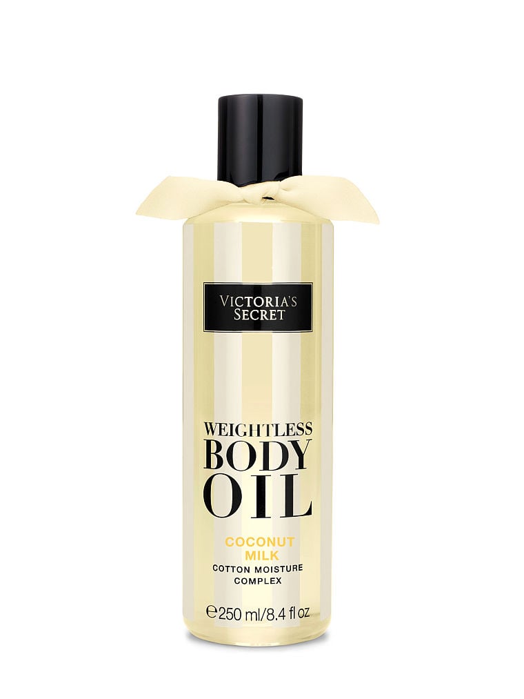 "The oil makes my skin super soft. I love to apply it after showering and the coconut scent is really refreshing and clean."  
Victoria's Secret Coconut Milk Weightless Body Oil ($18)
