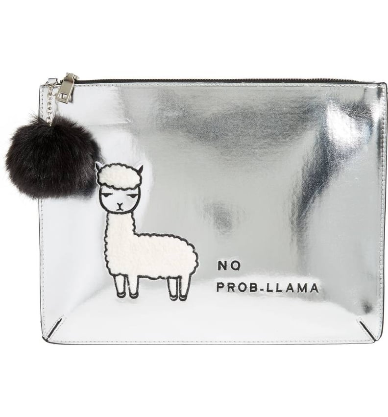 Evelyn K Metallic No Prob-Llama Synthetic Clutch