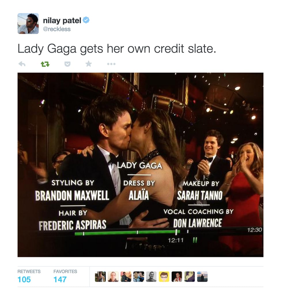 She was such a big deal that her credits were more important than Eddie Redmayne's kiss.