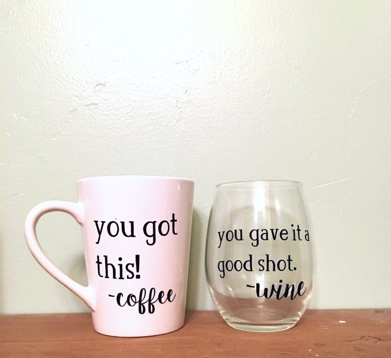 Coffee Mug Versus Wine Glass Set
