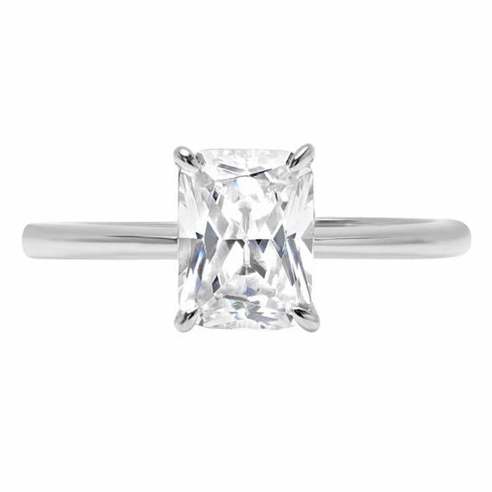 Etsy Marry Halo Emerald Cut Solitaire Ring