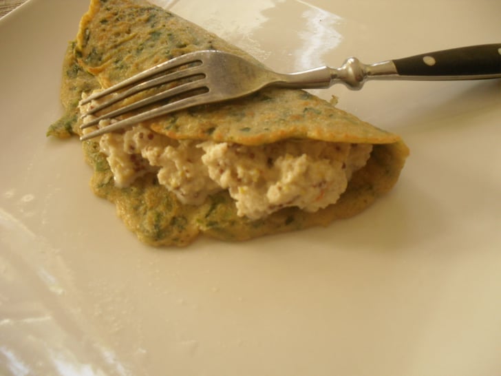 Crab Filled Spinach Crepe