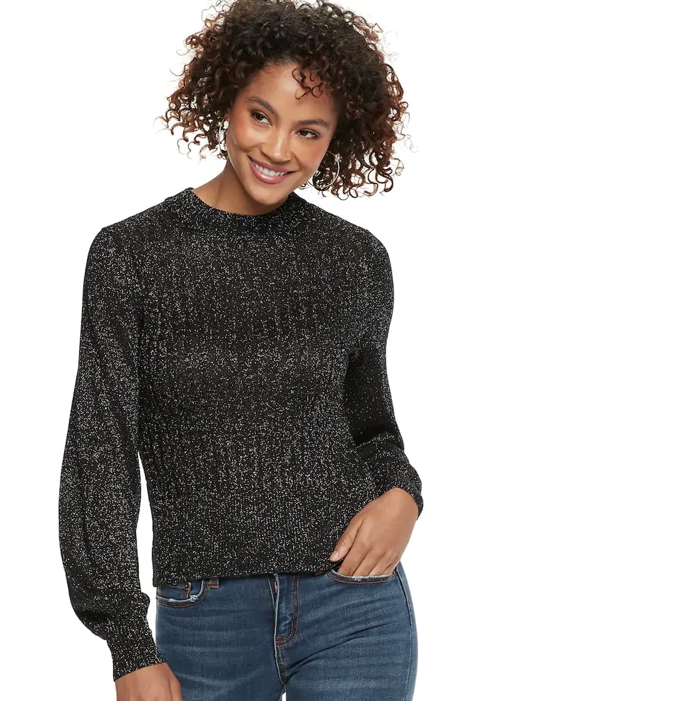 Lurex Mockneck Sweater