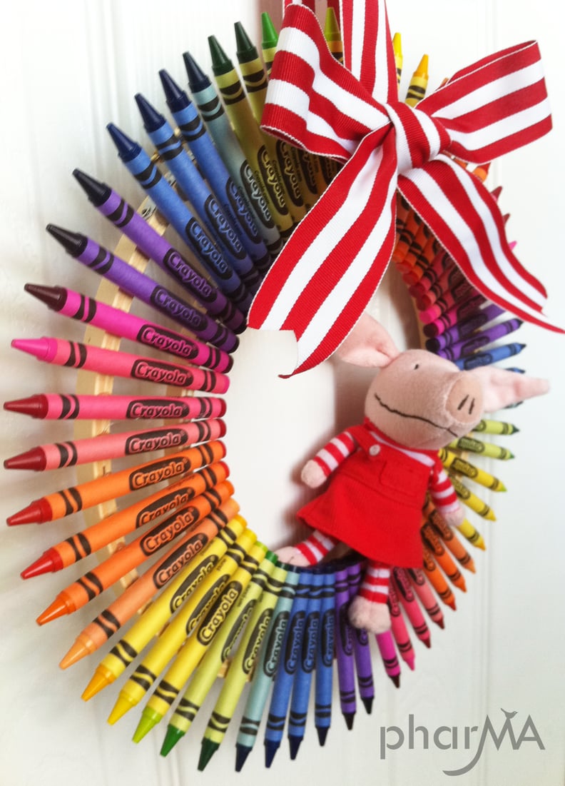 A Colorful Crayon Wreath