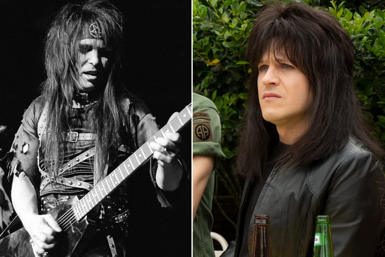 Mick Mars in 1984 and Iwan Rheon in The Dirt
