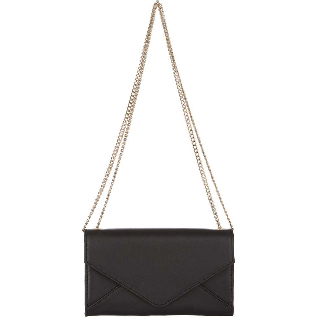 Jennifer Aniston Black Bag With Gold Chain | POPSUGAR Fashion