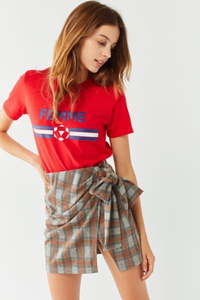UO Plaid Wrap Mini Skirt