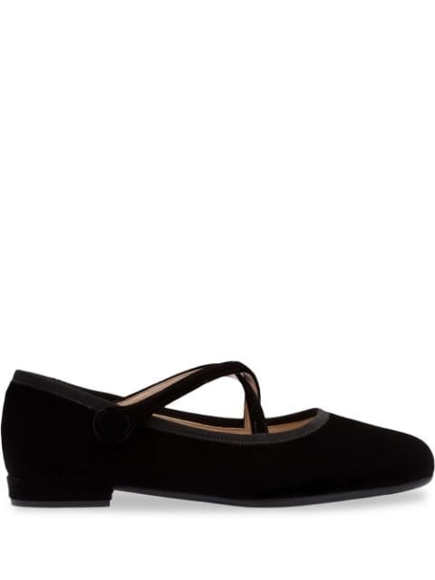 Miu Miu Crossover Strappy Ballerinas