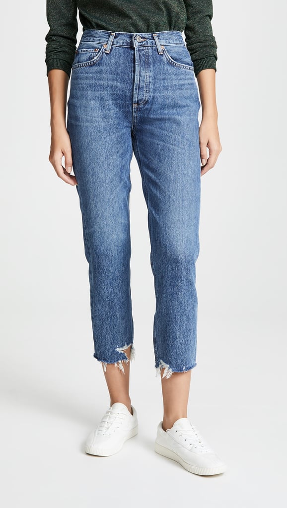 Agolde Riley High Rise Straight Crop Jeans in Veto